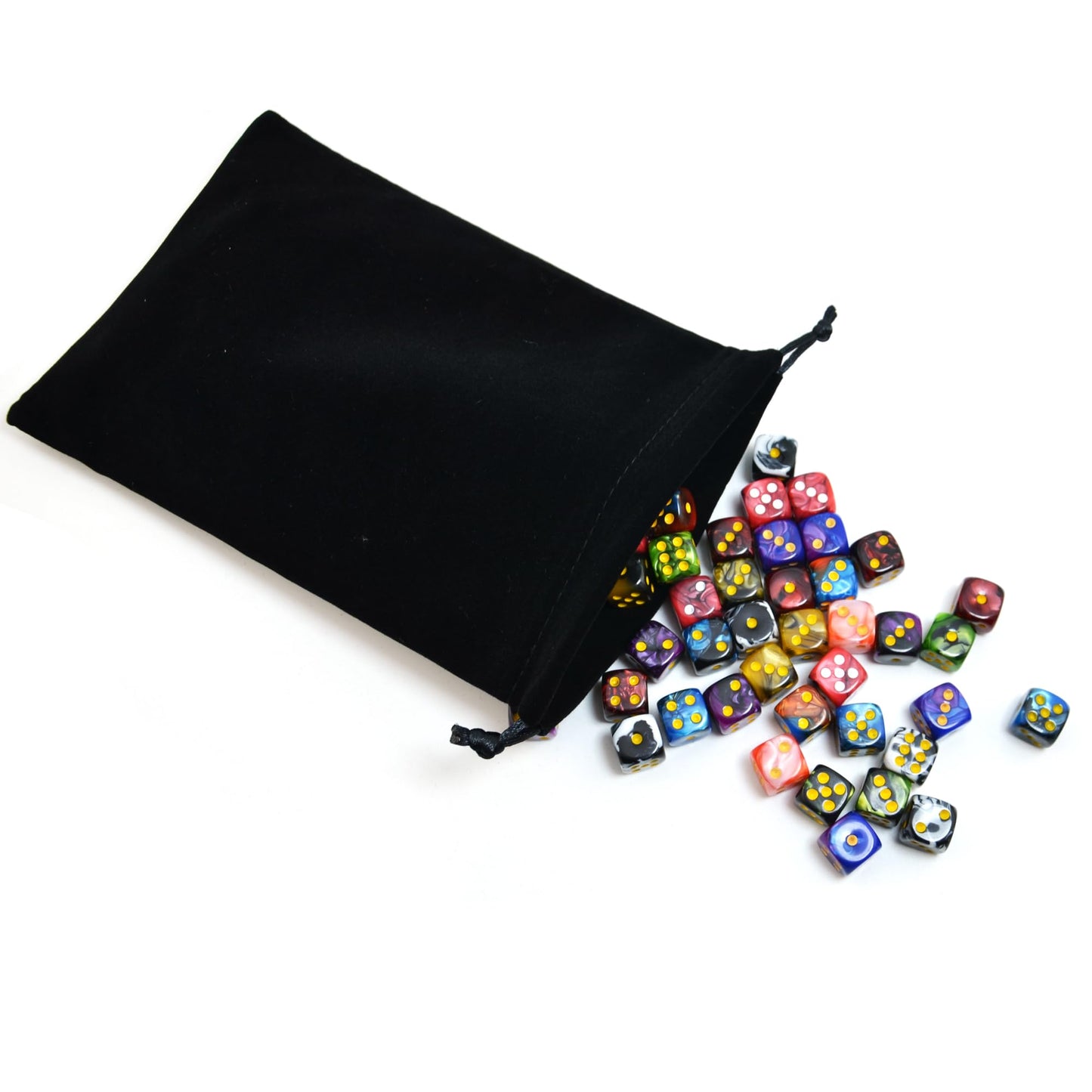 Smartdealspro 100-Pack Two Color Round Angle Six Sided Dice Die with Free Pouch for Tenzi, Farkle, Yahtzee, Bunco or Teaching Ma
