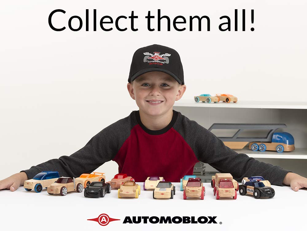 Automoblox Mini C11 Vehicle - Aqua Blue, 4.75" x 1.75", Wood Toy, Model 55106