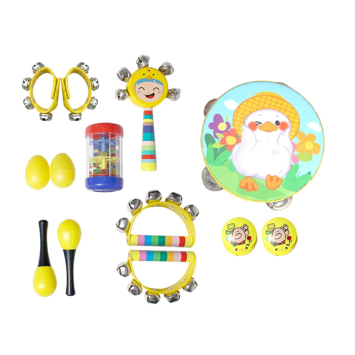 Ecomistiq13Pcs Montessori Percussion Instrument Wooden Music Sets For Babies Children Yellow|Toys & Hobbies|Educational|Music & 