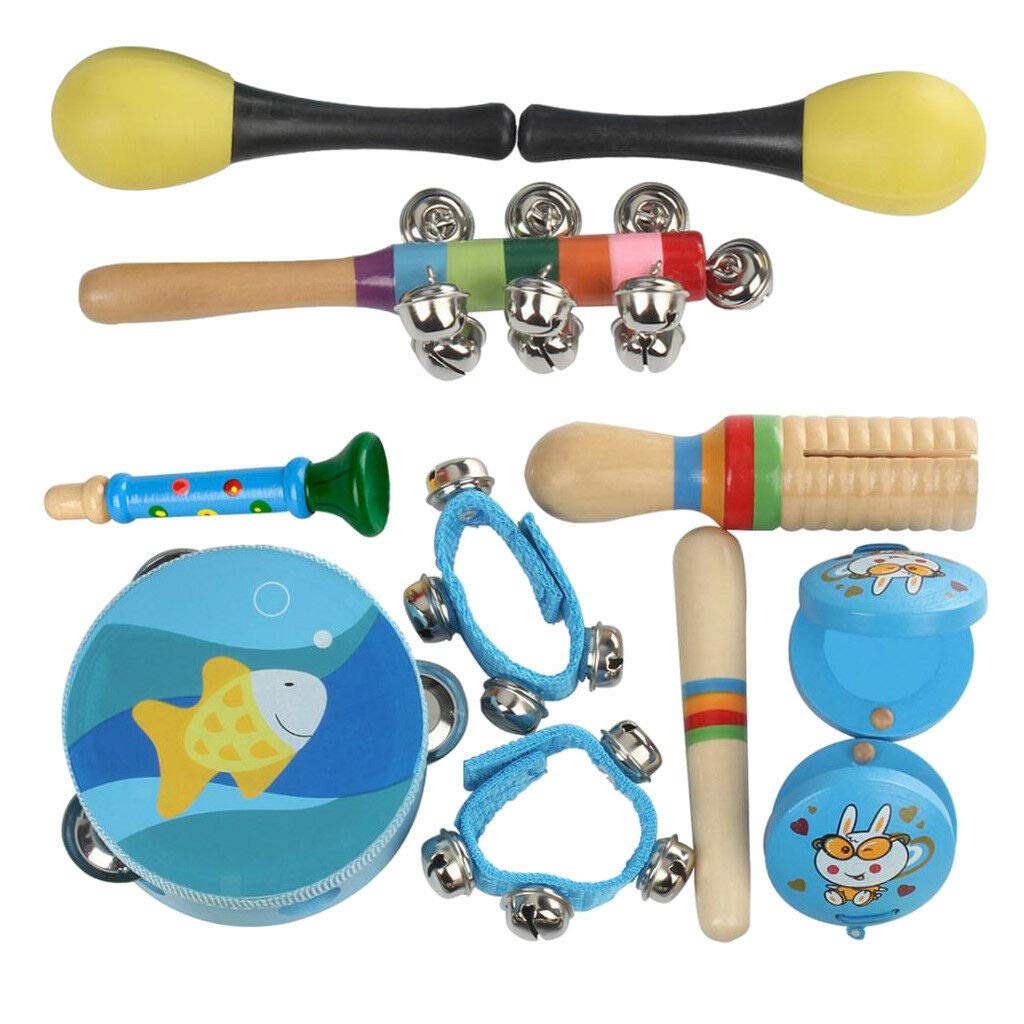 11Pcs Toddler Kids Percussion Musical Instruments Toy Set For Early Learning