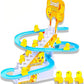 Hitlo Toys Duck Track Toy Set with Climbing Stairs and Slide, Music and LED Lights, Blue and Yellow, for Kids Boys and Girls 3+ 
