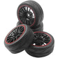 ShareGoo 12mm Hex Wheel Rims & OD 2.59'' Rubber Tires for RC 1/10 On-Road Touring Car