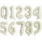 TONIFUL Number Balloons 16 Inch Cream White 0-9 Number Mylar Foil Balloons 10 Pcs Custom Digital Balloons for Birthday Party Eng