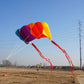 Besra Rainbow Parafoil Kite With 5M Long Tails Single Line Parachute Kite Easy To Fly Outdoor Fun Sports(34Inch)
