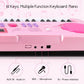 WOSTOO 61-Key Kids Keyboard Piano, Portable Pink Electronic Toy with Microphone & Music Stand, Ideal for Beginners