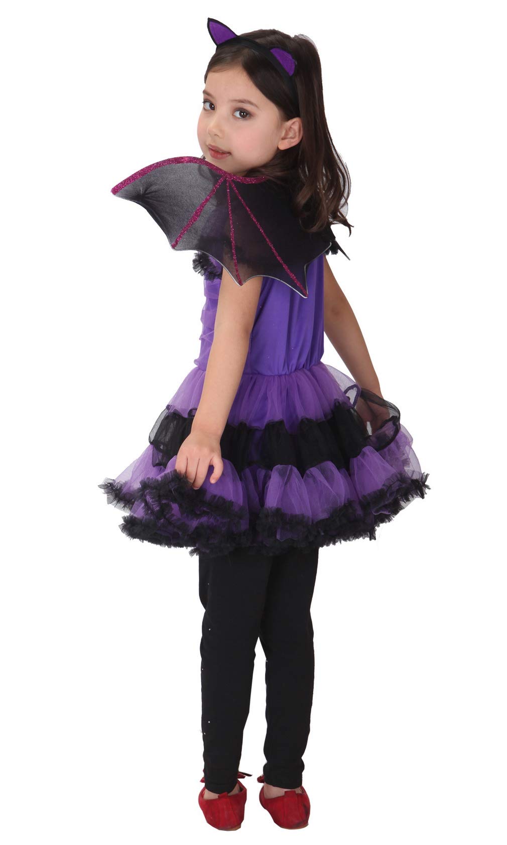 Eozy Girls Bat Costume Halloween Vampire Cosplay Costume Set For Kids