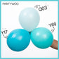 PartyWoo Teal Balloons, 140 pcs Pack - 5" to 18" Rubber Balloons for Birthday Decorations, Teal-Y69