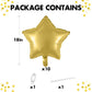 18 Inch Metal Gold Star Balloons, 10 Pcs Metallic Gold Star Shape Foil Balloon Helium Balloons, Big Mylar Star Balloons For Wedd