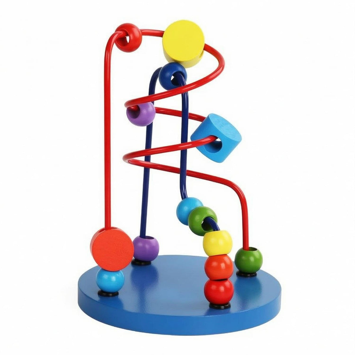 Clovrix FineMotor Wooden Bead Maze HandEye Coordination Wire Bead Maze Sliding Beads Early Learning Plaything Educational For 