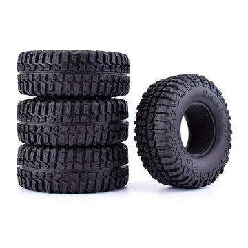 Wonfast 4Pcs Rc Crawler 100Mm Rubber Tires 1.9 Inch Wheels Tyres Set For 1:10 Rc Rock Crawler Car For Axial Scx10 D90 Tf2 Tamiya