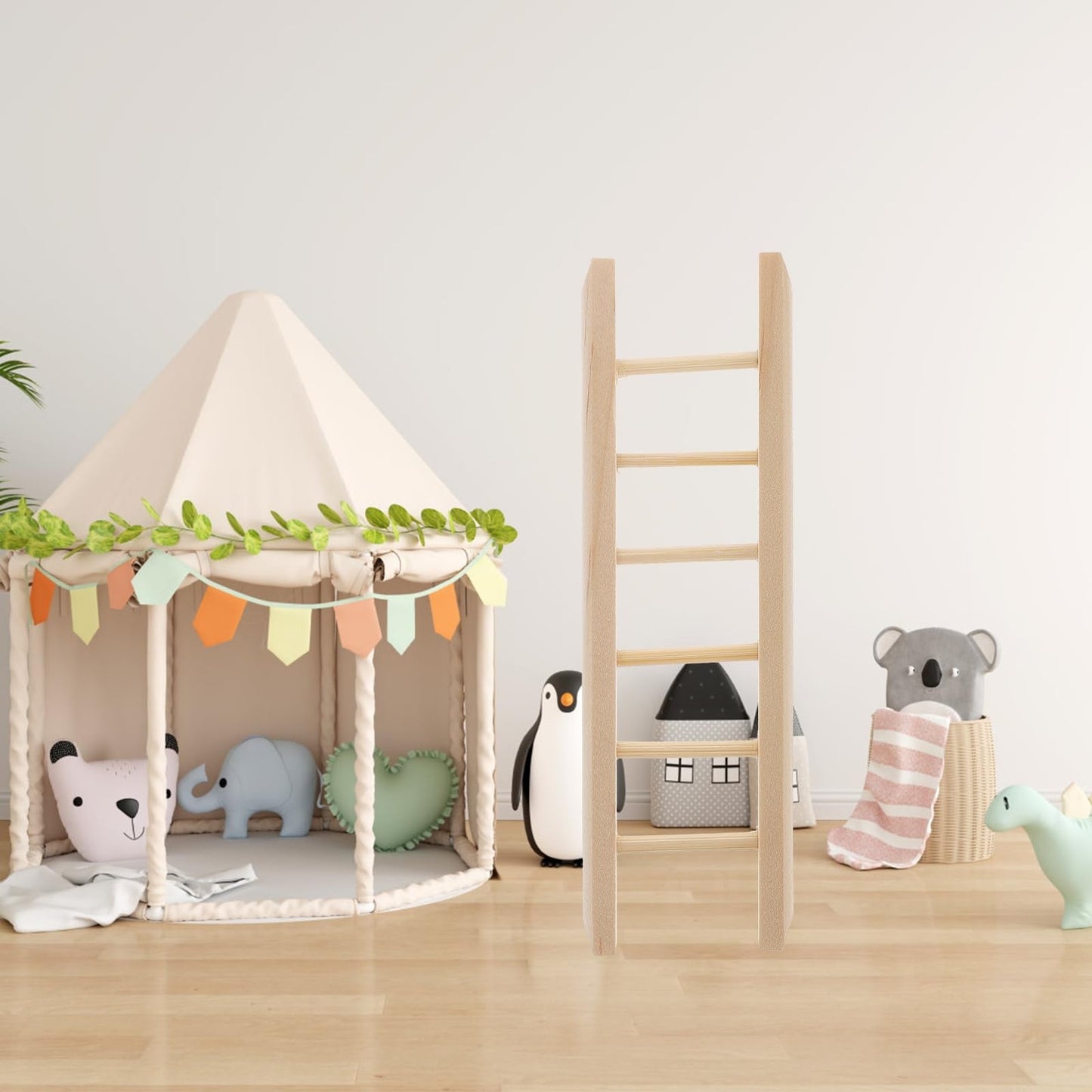 Ipetboom Mini Wooden Step Ladder, 2Pcs 1: 12 Miniature Doll House Furniture Ladder Diy Craft Accessories For Landscape Dollhouse
