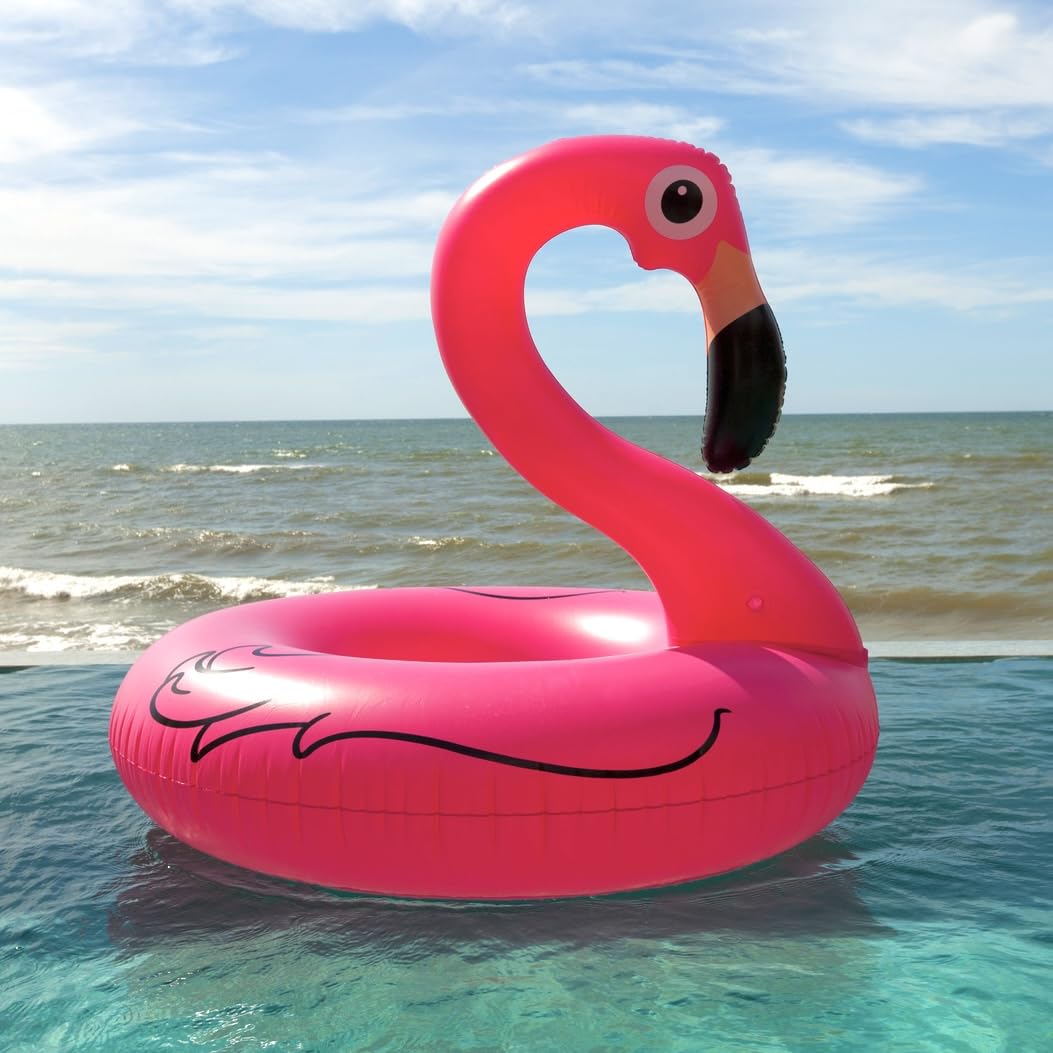 Giftexpress 48' Inflatable Flamingo Pool Float, Swim Party Toys, Fun Beach Floaties, Summer Pool Lilo Lounger For Adults & Kids, Pool Party Favor 1 Pack