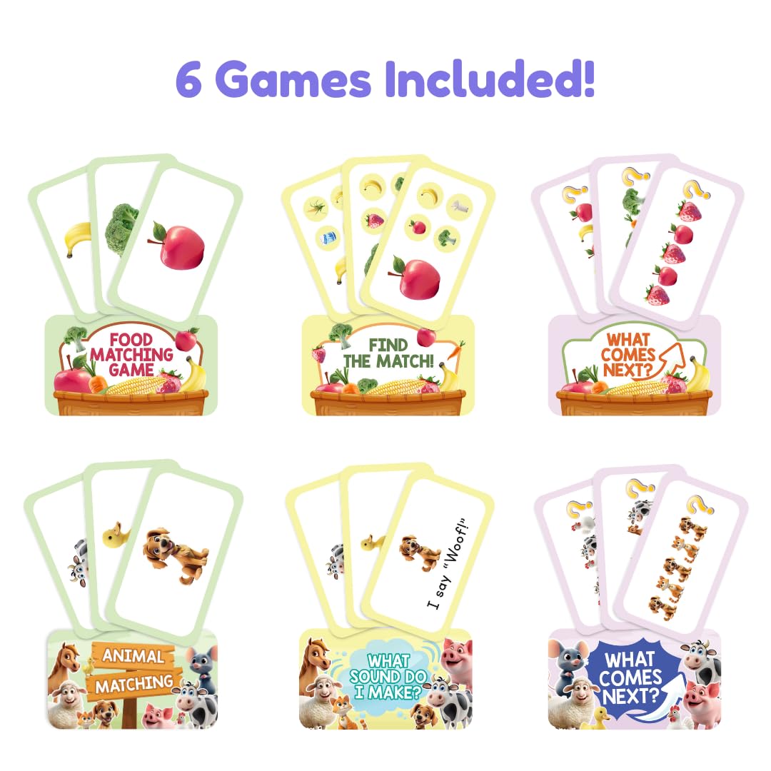 Popplers: Toddlers Early Learning & Educational Fidget Toy, Food & Farm Animals Popping Games, Teacher Must Have For Matching, S