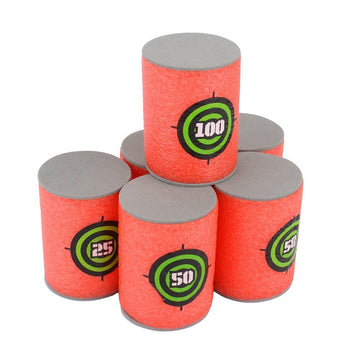 Ekind 6 Pcs Foam Can Target, Soft Bullet Target,Dart Target Game Compatible For Nerf Elite Series Blasters Kids Toy