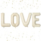 Biapian 40 Inch Love Letter Balloons, Cream Foil Balloons Big Love Balloons, 4 Pcs Giant Foil Aluminum Balloon Helium For Birthd