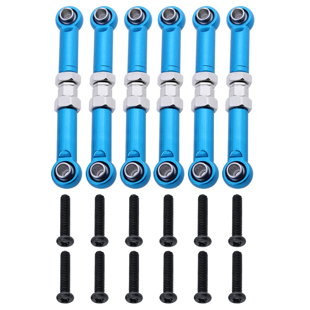 6PCS Adjustable Hobbypark Aluminum Steering Linkage Servo Link Pull Rod Turnbuckle A959-03 Metal for WLtoys A959 A969 A979 1/18t