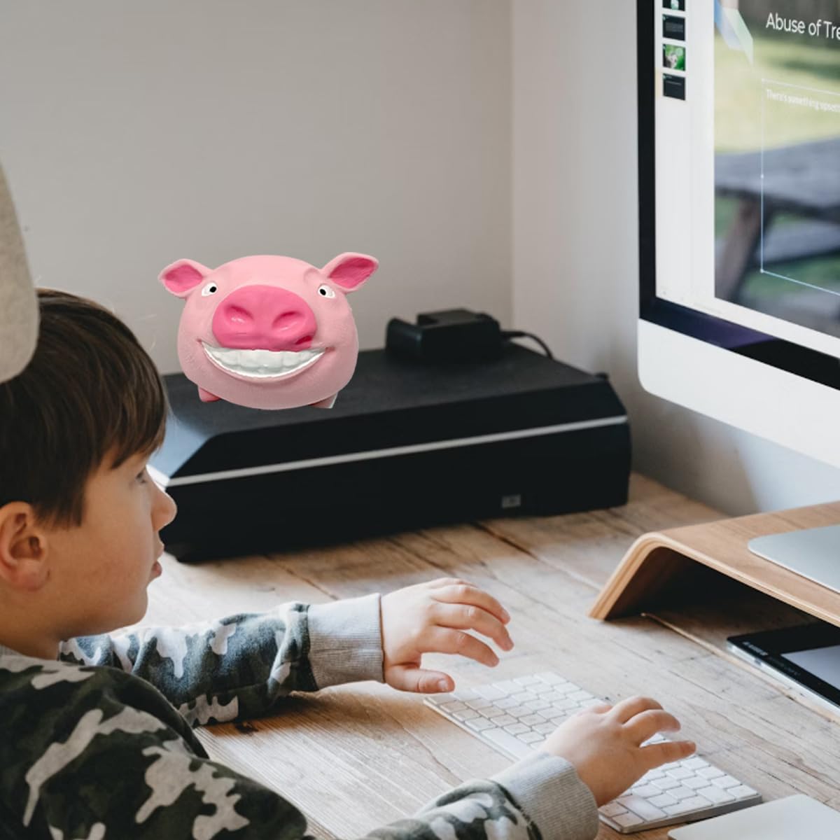 Ahycs Squishy Pig Toy - Funny Pink Pig Stress Toys, Novelty Pig Squeeze Toys For Kids Adults, Smiling Pig Sensory Stress Toy For