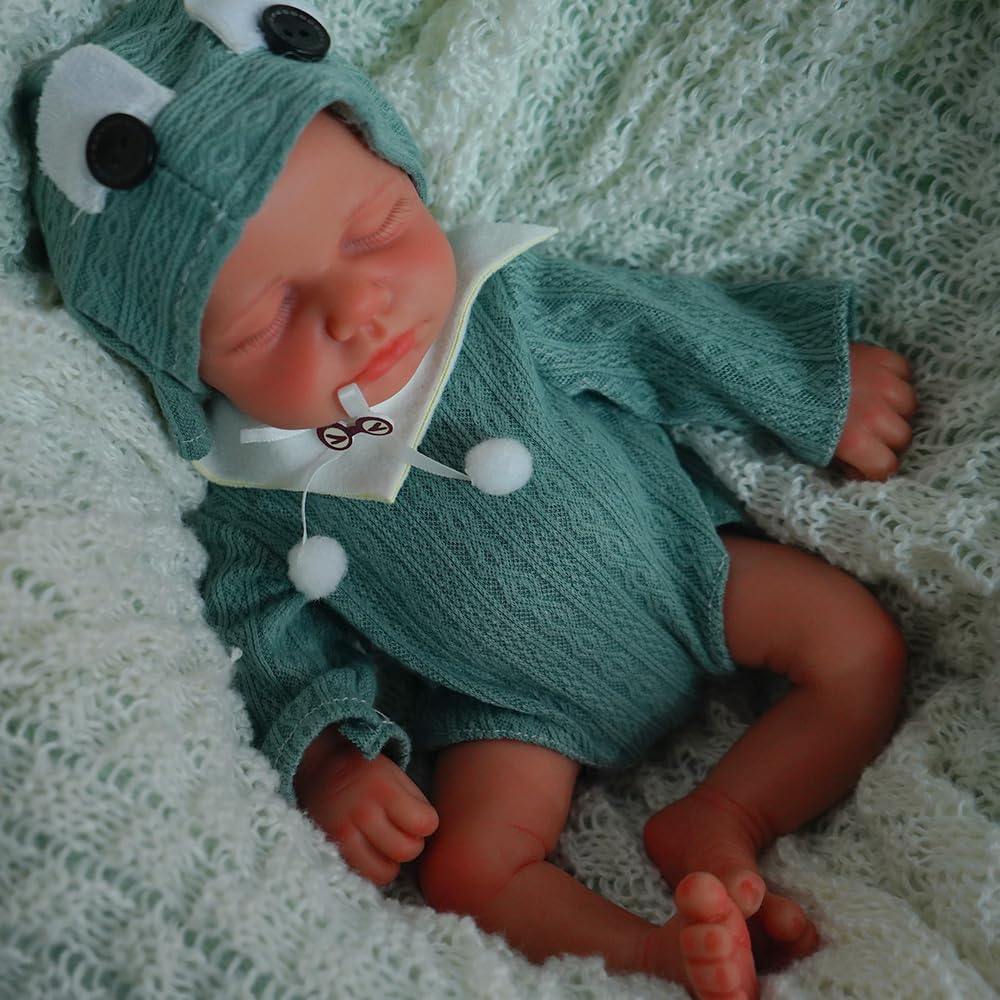 SOFTMARY Lifelike Reborn Baby Dolls - 12-inch Full Silicone Newborn, Real Life Baby Dolls with Realistic Veins & Sleeping Pose -