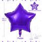 Purple Star Balloons 18 Inch, 10 Pcs Purple Star Shaped Mylar Helium Foil Metallic Balloon For Birthday Party Decorations Baby S