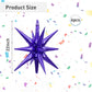 6 Pcs Purple Star Foil Balloons One-Piece 14-Pointed Star Balloons 4D Starburst Cone Mylar Balloons 22Inch Christmas Birthday We