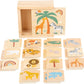 Small Foot Wooden Toys Safari Wooden Memory Game-Shape Sorting Matching Games For Boys And Girls- Perfect For Birthday Parties, Classrooms, Family Game Night, Multi, (11696)