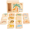 Small Foot Wooden Toys Safari Wooden Memory Game-Shape Sorting Matching Games For Boys And Girls- Perfect For Birthday Parties, Classrooms, Family Game Night, Multi, (11696)