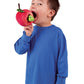 Folkmanis Worm In Apple Finger Puppet, Red, Green, 8''