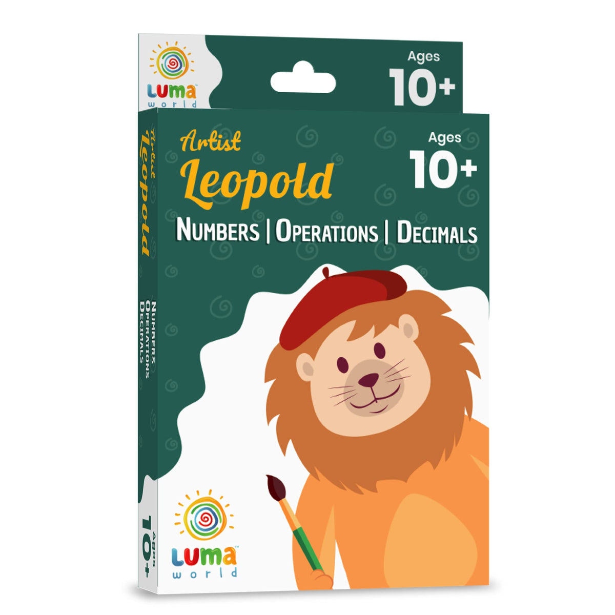 Luma World Artist Leopold Educational GameBased Math Flash Cards with Magic Glass for 10+ Years to Learn Grade 5 Numbers, Decim