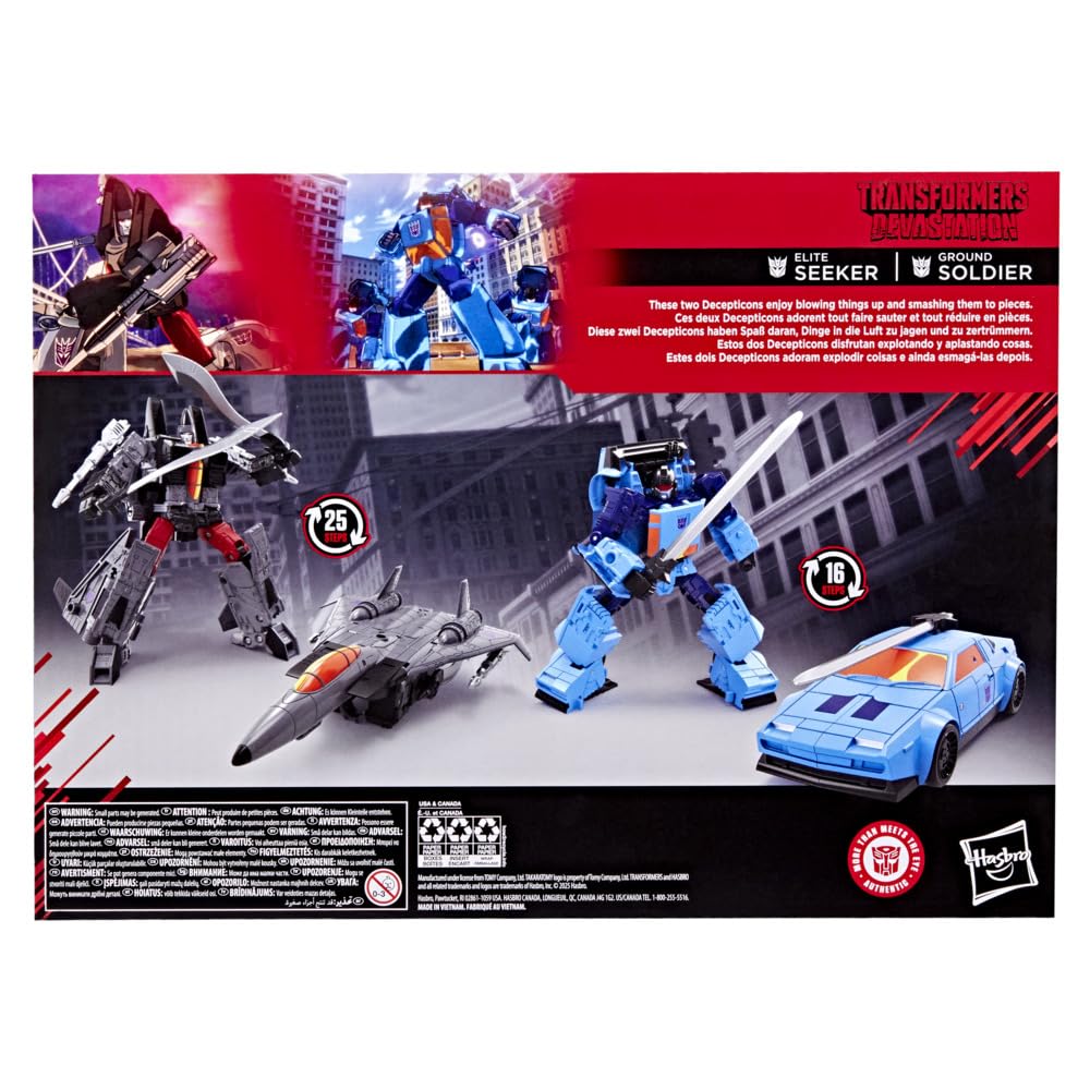 Transformers Studio Series MTMTE Collection  Ground Soldier and advanced Seeker 2-Pack  Devastation Game Edition  4.5 and 6.5 Inch Action Figures