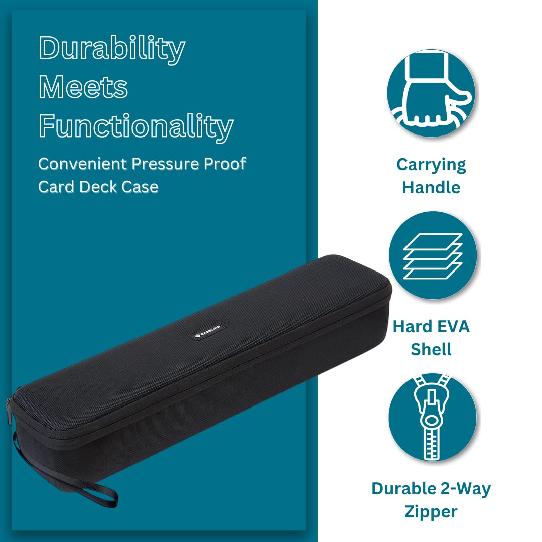 Hard Storage Case for 1400 Cards - Interior Size: 17.5 x 2.5 x 3.5 - Includes 5 Dividers - Zippered Hard Shell Case - Sports Cards  Card Game - Trading  Playing Cards - For Cards Against Humanity