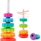 Rampkd Baby Spinning Stacking Toys, 13 Rainbow Ring Stacker Montessori Toys For Babies, Sensory Toys For Toddlers, Christmas An