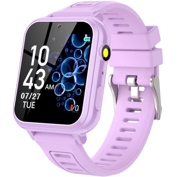 Sedzofan Smart Watch For Kids, Gift For Girls Age 6-12, 24 Puzzle Games Hd Touchscreen Kids Watches With Mp3 Music Video Pedometer Flashlight 12/24 Hr Educational Toys For 7 8 9 10 Year Old Girl