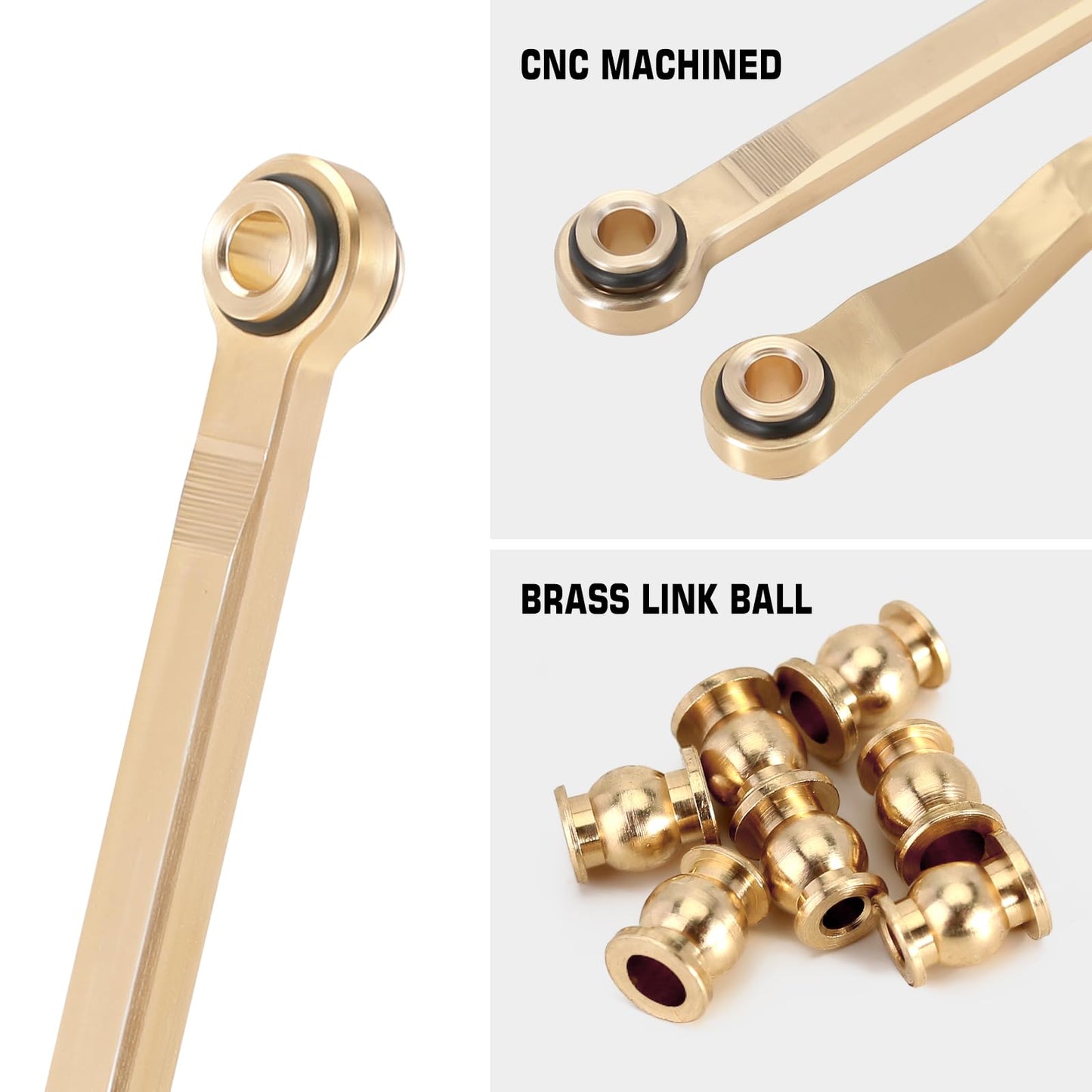 INJORA 46g Brass High Clearance Links Set for TRX4M High Trail K10 1/18 RC Crawler Upgrade (4M-97)
