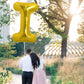 Toniful 40 Inch Large Gold Letter I Balloons Helium Balloons,Foil Mylar Big Balloons For Birthday Party Anniversary Supplies Dec