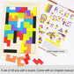 2 Pack Wooden Russian Blocks Puzzle + Hexagon Puzzles For Kids & Adults, Wooden Block Puzzle Intelligence Brain Teasers Toy Logi