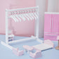 Civaner 22 Pcs Doll Garment Rack with Wooden Hangers for 18 Inch Dolls, White/Wood, Model CM-Civaner-3965