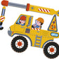 Janod - Magn  tiBook Construction Site Vehicles - Magnetic Educational Game 50 Magnets + 18 Models - Cardboard Childrens Toy -