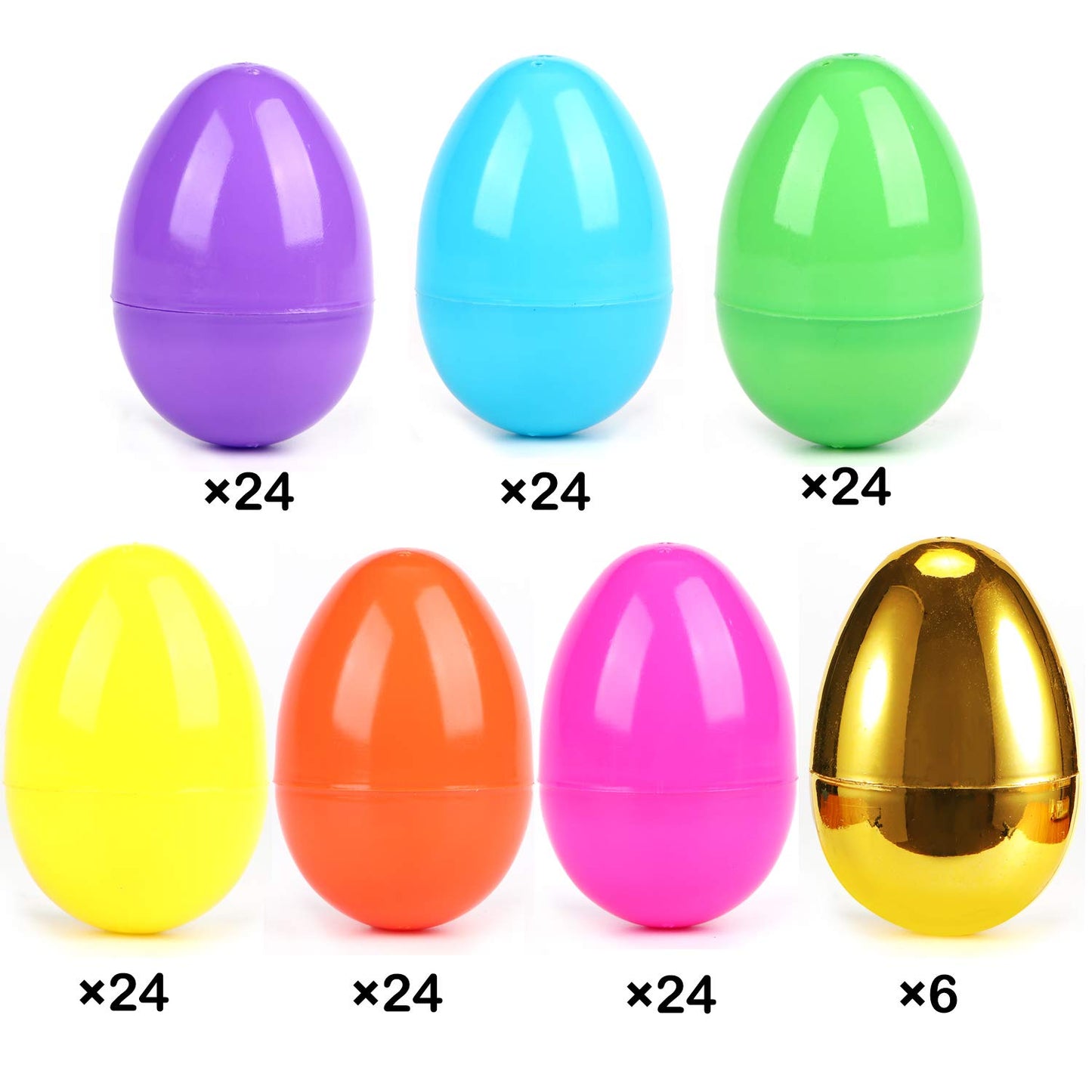 Gaboss Jumbo Bright Plastic Easter Eggs - 3.15'' Include 6 Golden Eggs,For Easter Basket Stuffers Fillers,Theme Party Favor,Clas