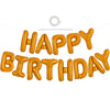 Toniful Light Orange Happy Birthday Balloons Banner 16 Inch Mylar Foil Letters Birthday Sign Banner Bunting Reusable For Girls B
