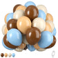 Blue And Brown Balloons, 12Inch Bear Balloons Pastel Blue Beige Brown Latex Balloons, Baby Blue Cream Coffee Party Balloon For T