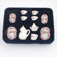 Baenrcy 1 Set 15 Pieces 1:12 Ceramics Tea Cup Set Lovely Dollhouse Decoration Set Dollhouse Kitchen Accessories(#1)