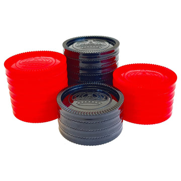 Seetooogames 24 Pieces 3 Inches Jumbo Replacement Checker Pieces Only-12Red,12Black