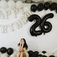Paticool 40 Inch Black Number Balloon 6, Large Number Foil Balloons Mylar For Girl Boy Birthday Party Celebration Decorations Su