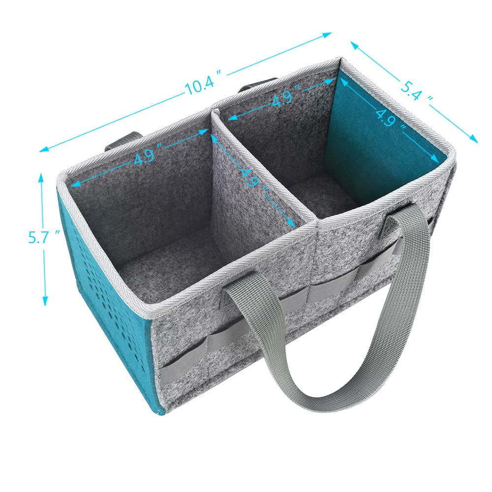 Seracle Carrying Case Travel Felt Bag Compatible With Toniebox Starter Set And Tonies Figurine (Gray+Blue)