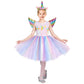 Twister.Ck Halloween Princess Dress Costume For Little Girls Dress Up Outfit With Headband Rainbow Wings For Birthday Party