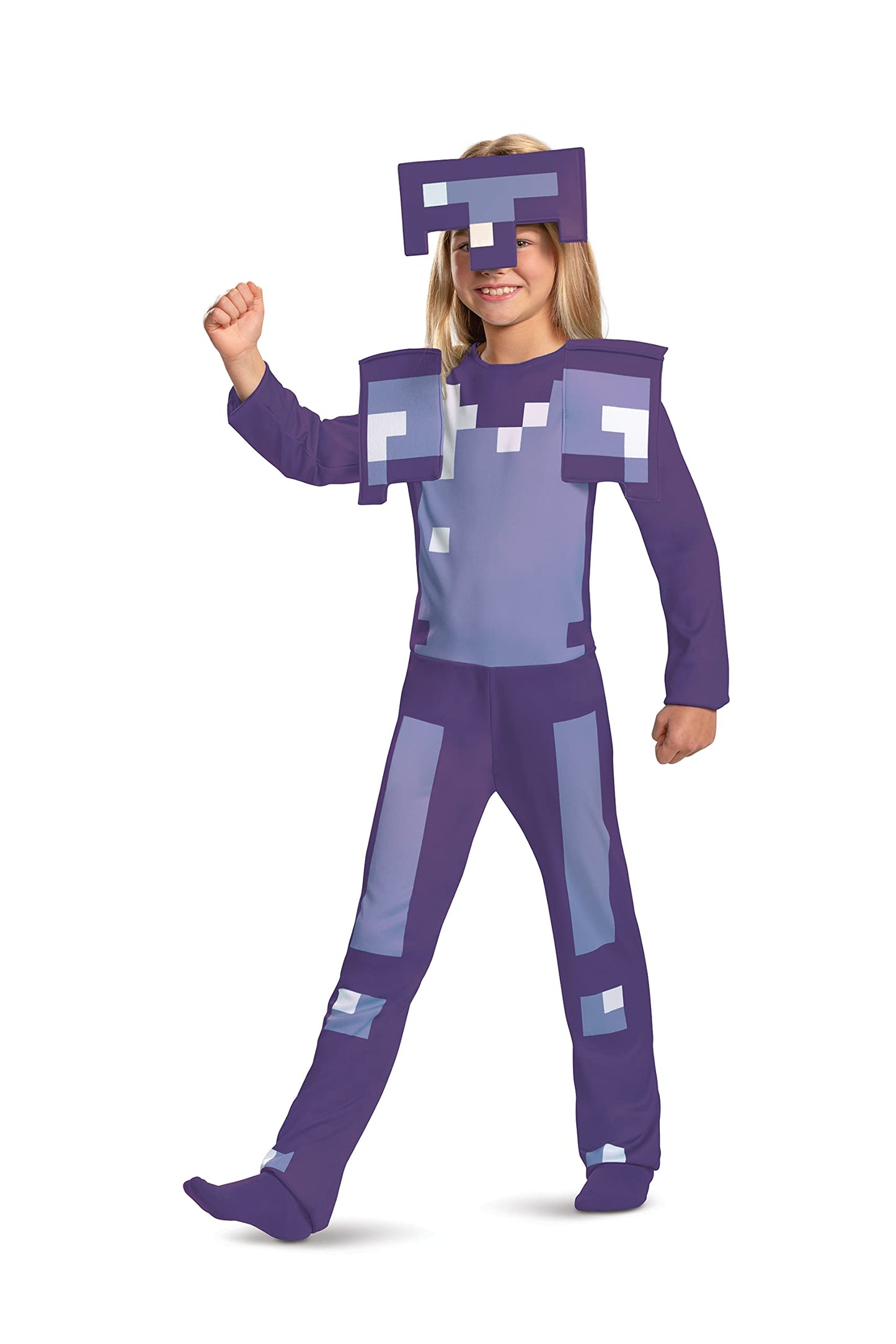 Disguise Minecraft Costume  Enchanted Diamond protective covering Outfit for Kids  Minecraft Costume Halloween Multicolored  Medium (7-8)