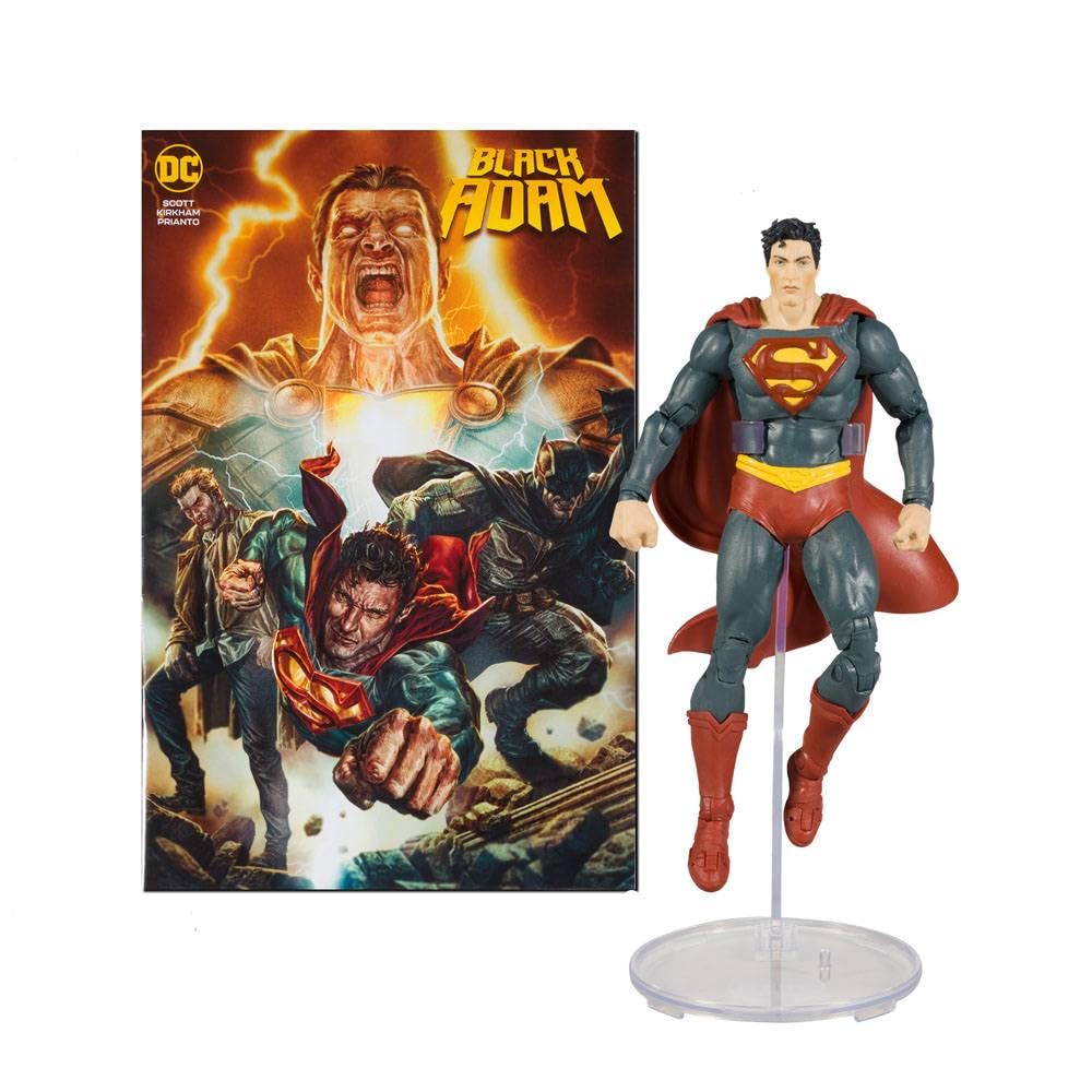 McFarlane Toys DC Direct 7" Black Adam Figure with Comic - Model 15903, Plastic Material