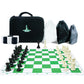 Travel Chess Set 20'' Silicone Chess Board-3.75'' King Height Plastic Chess Piece, Extra Queens & Storage Bag, 2 In 1 Portable C