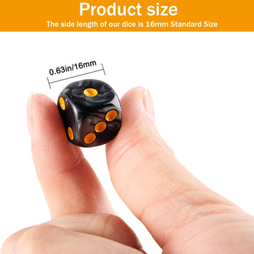 24 of Pack 16MM 6 Sided Dice Set,Pearl Pattern D6 Game Dice Set, 6 Sided Standard Dices for Yahtzee, Bunco or Teaching Math,with