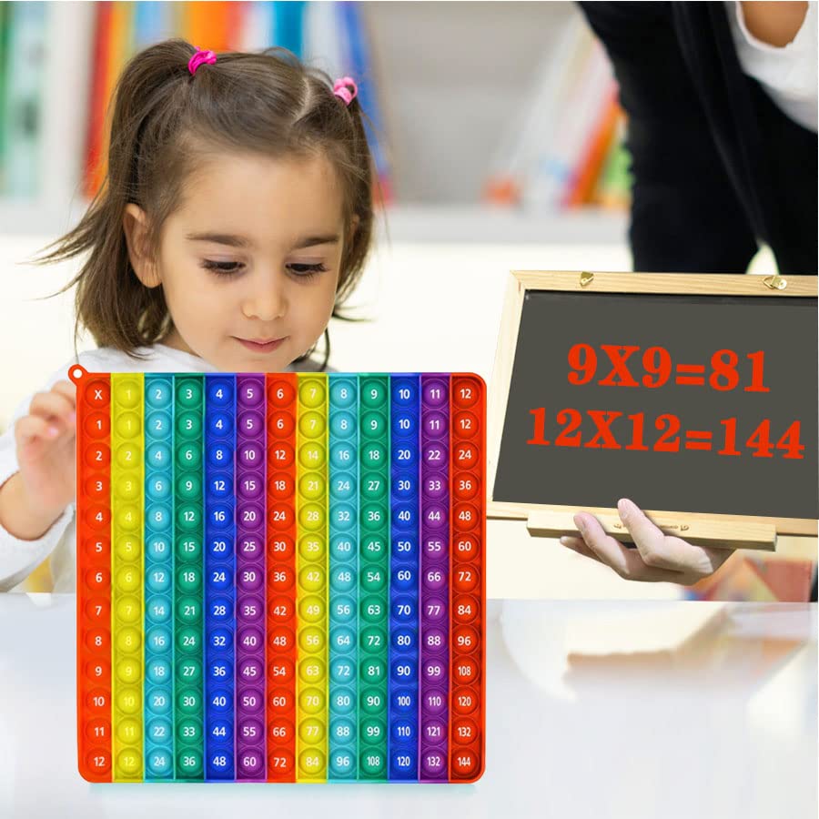 Dk-Simina P00P Fidget Multiplication Game 12X12 Table Math Games Digital Table Toy, Fidget Learning Game Toy Relieves Stress, Creates Various Math Operations,